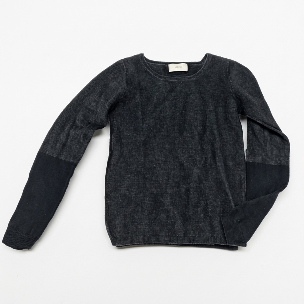 Humanoid | Merino Wool / Linen Charcoal Grey Crew Neck Sweater | Size Medium